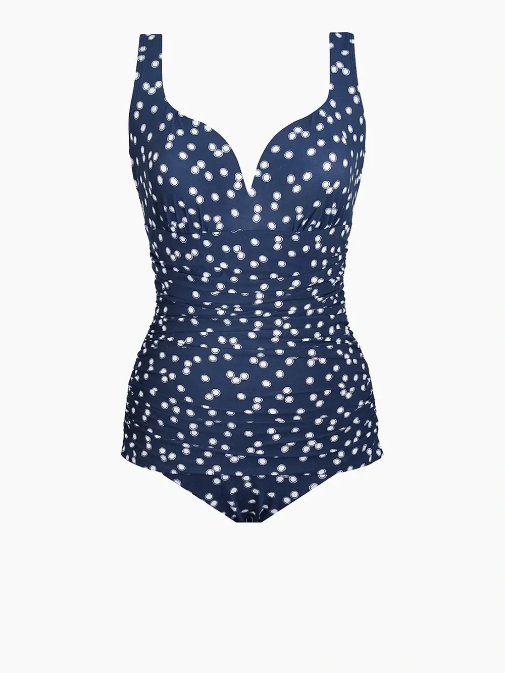 Miraclesuit Navy and White Polka Dot One-Piece Swimsuit